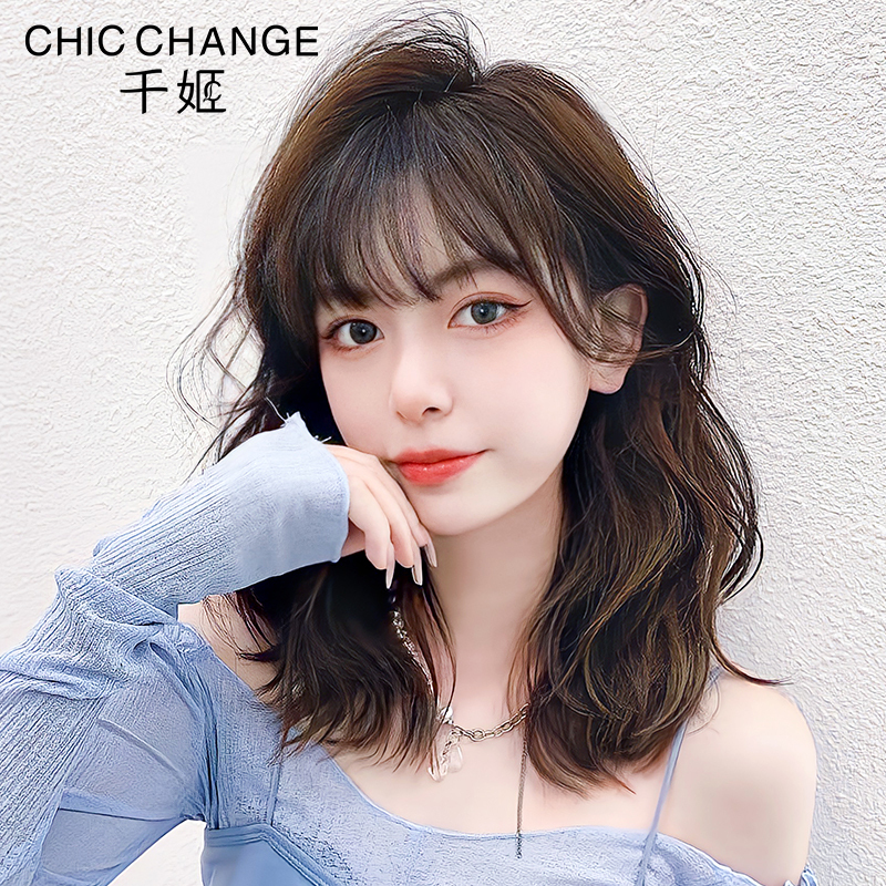 Qianji Wig, Real Human Hair, Barbie Perm, Full Lace Wig, Long Hair, New Style Curly Hair, Natural Wig Set