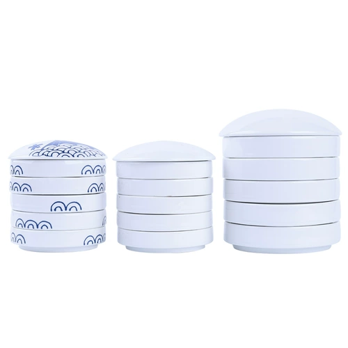 Шаша культурные джингджэнь -ручные голубые и белые пятиэтажные керамические чернильные диски национальная живопись Цветная диск Керамическая панельная чернила прунд, многофункциональная цветовая полоса