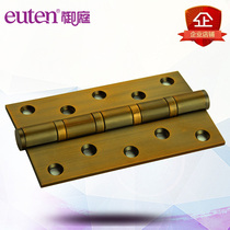 (Huangting)Stainless steel hinge door 5 inch antique yellow bronze silent solid wood door bearing hinge monolithic