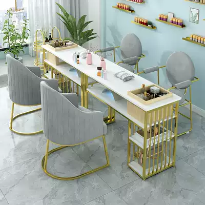 Japanese-style nail art table and chair set combination single double net celebrity shop multi-function with drawer socket nail art table double layer