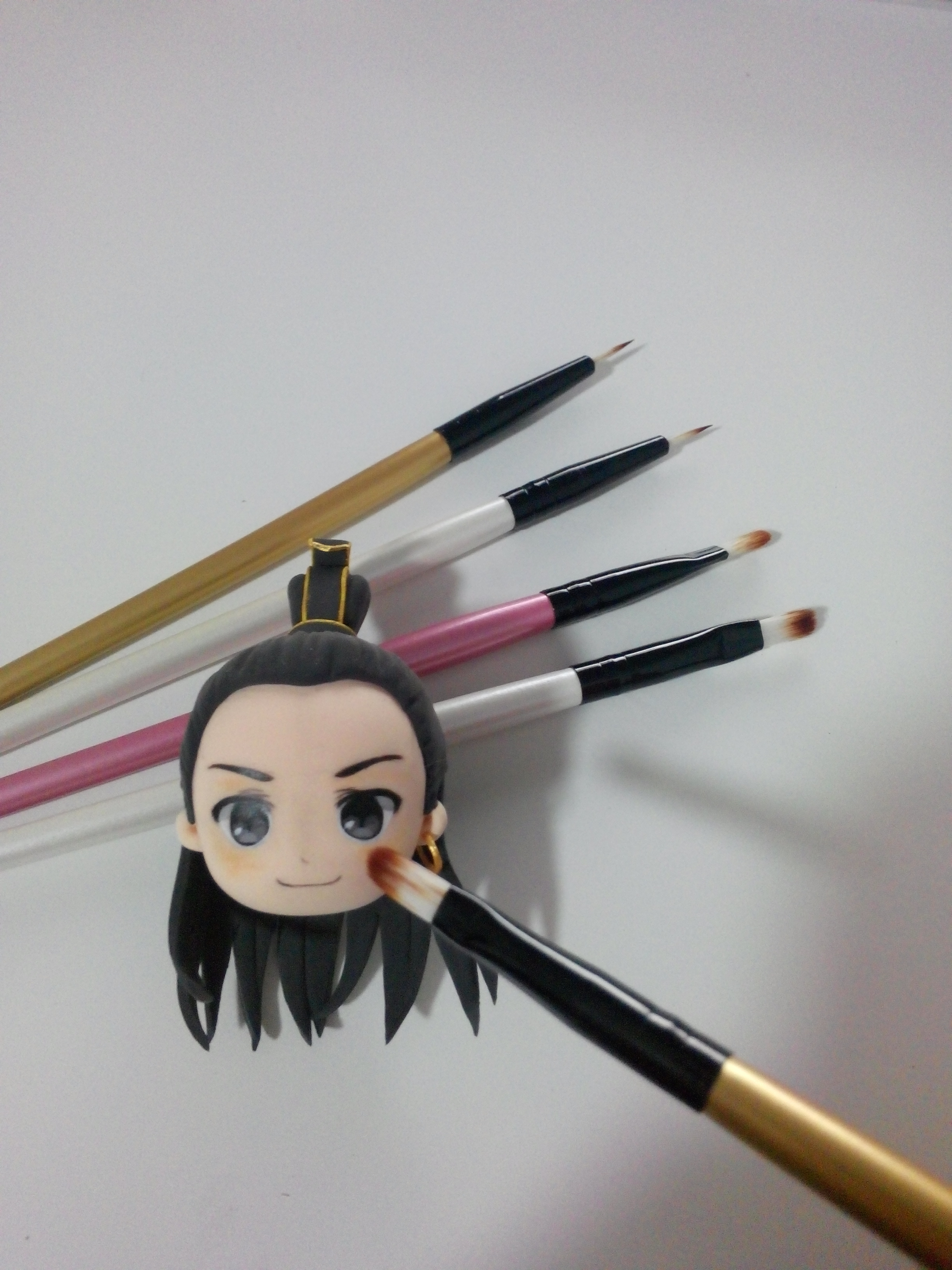 (Xiaomi Clay Shop) Small Makeup Brush Model Blush Brush (Big Head) Toner Coloring BJD Makeup Brush