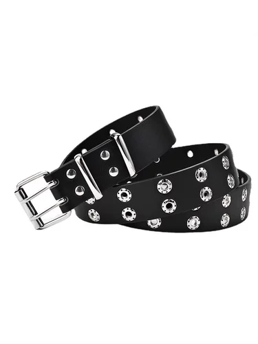 Ремень, небольшие дизайнерские джинсы, в американском стиле, в стиле панк, тренд сезона