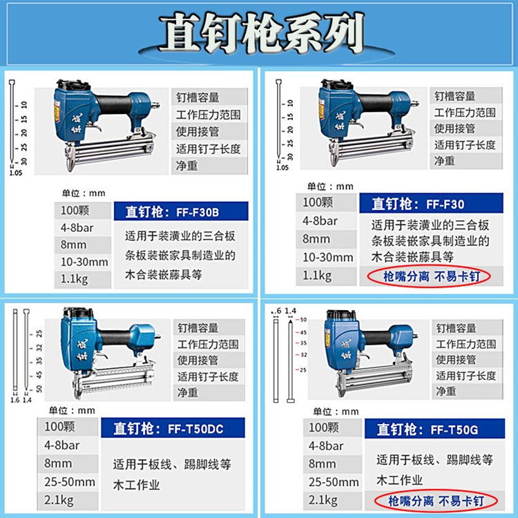 Súng bắn đinh Dongcheng F30T50 móng tay lấy mã móng tay chế biến gỗ 	máy nén khí xách tay