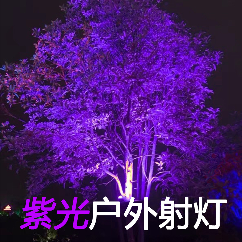 Bright Purple Light Led Floodlight Tree Light Outdoor Waterproof Spotlight Courtyard Landscape Purple Engineering Lighting under the Tree