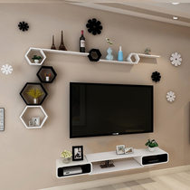 Set-top box wall shelf TV background wall decoration frame bedroom creative Plaid living room wall wall partition