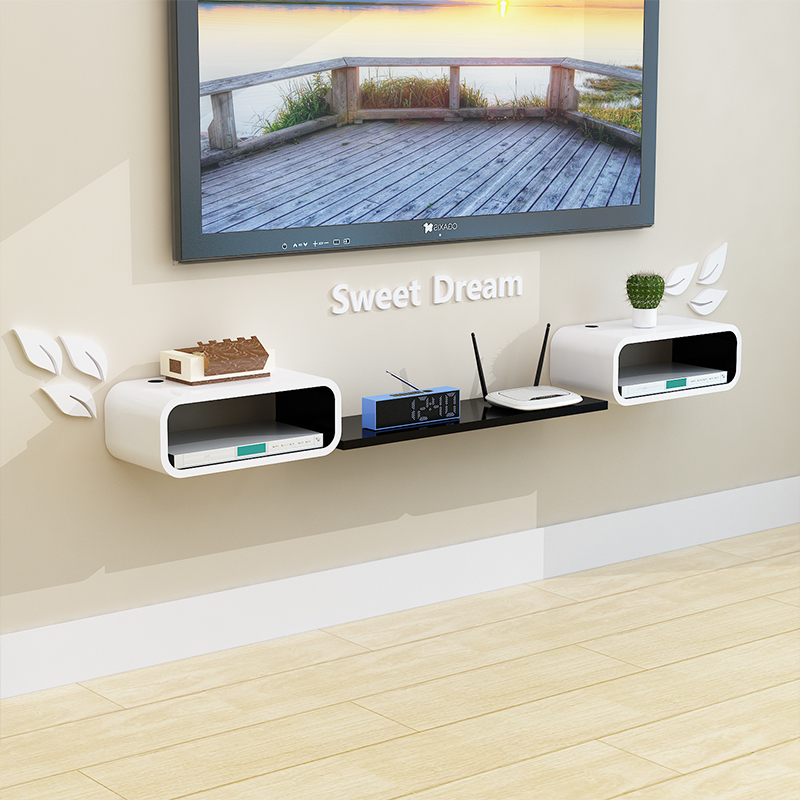 TV upper box rack living room simple creative decoration rack wall cabinet partition bedroom wall rack wall hanging