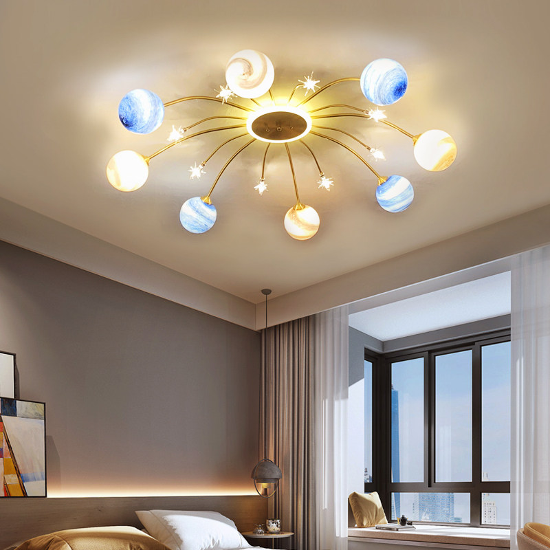 Children's room light Bedrooms suction lights Full copper light extravaganza Nordic modern minimalist Wandering Earth Living Room room Lights