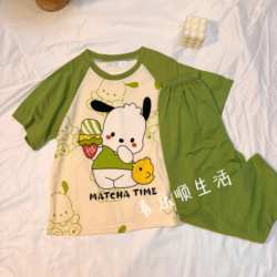 Children's pajamas Girls Boy Summer Cotton Short Sleeve Pants Sub -Make Pachang Dog Cartoon Set Furniture Set