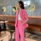 2022 autumn and winter new pink gold velvet suit age reduction waist slimming velvet suit Korean version OL suit female