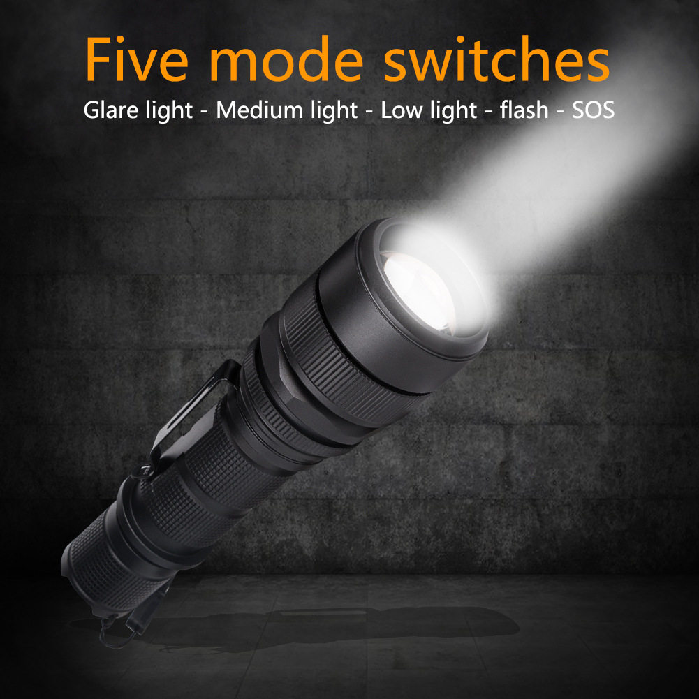 LED2000 Lumens Zoom L2 Super bright Far Shooter Flashlight USB Rechargeable Bright Flashlight Outdoor lighting
