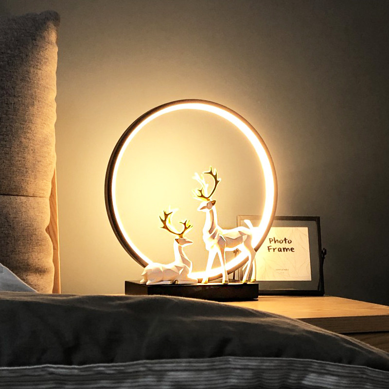 Light pin shi table lamp bed head long lamp bedroom wedding room decoration birthday wedding birthday graduation gift boys and girls