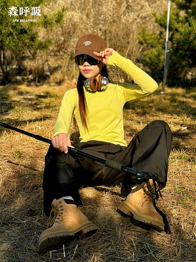 冬款打底徒步女户外健身上衣休闲透气速干登山宽松长袖运动衣短袖