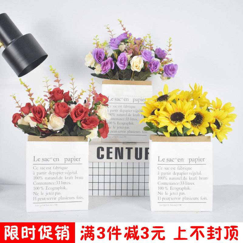 Nordic simulation flower home balcony Floral decoration Living room coffee table Dining table bouquet decoration ins fake flower decoration