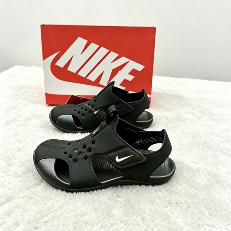 Nike/Nike Sunray Children's Simple and Versatile Velcro Closed-Toe Sandals Airplane Sandals Collection Nike/Nike Sunray Children's Simple and Versatile Velcro Closed-Toe Sandals Airplane Sandals Collection