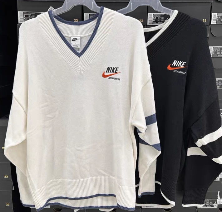 Nike Nsw Embroidered Logo Men's V Neck Sports and Leisure Sweater Dx0009-133-010