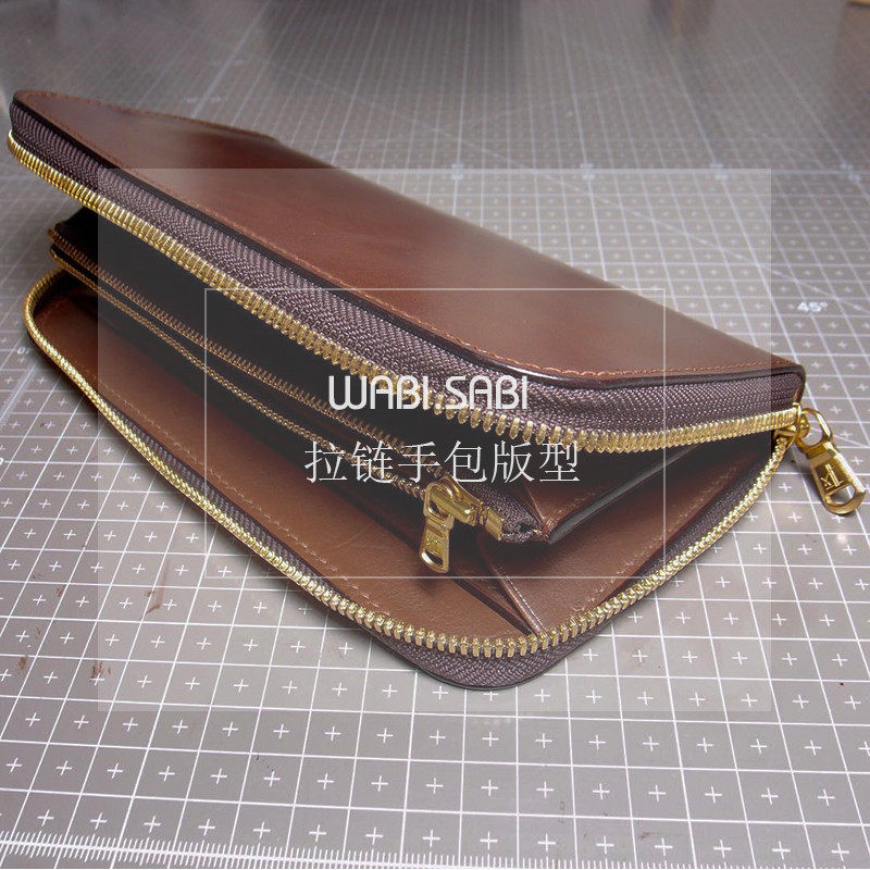 Zhai Shu 14diy handmade leather goods basic zipper clutch handbag laser cutting tutorial Version drawing pattern