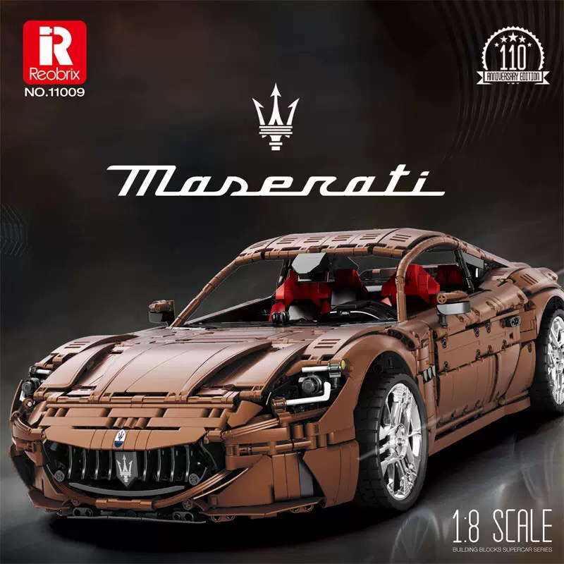 Zhenzhen Brick Reobrix11009 Maserati Building Blocks Dynamic Supercar Small Particle Assembled Racing Model Male Toy