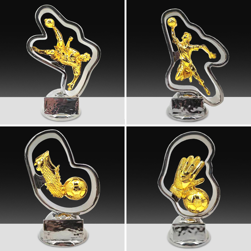 New hovering soccer trophy match golden boots custom goalkeeper gold glove award empty pumping player gift