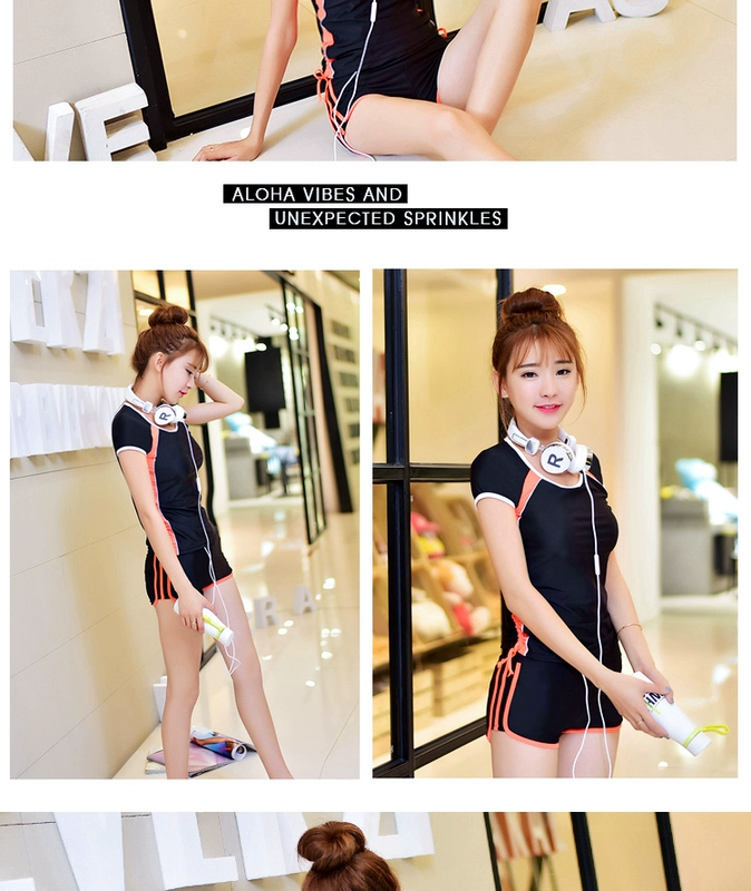 Mới đồ bơi thể thao tay ngắn nữ Slim che bụng thon gọn bảo thủ góc phẳng cỡ lớn chia áo tắm nóng bỏng áo tắm mùa xuân
