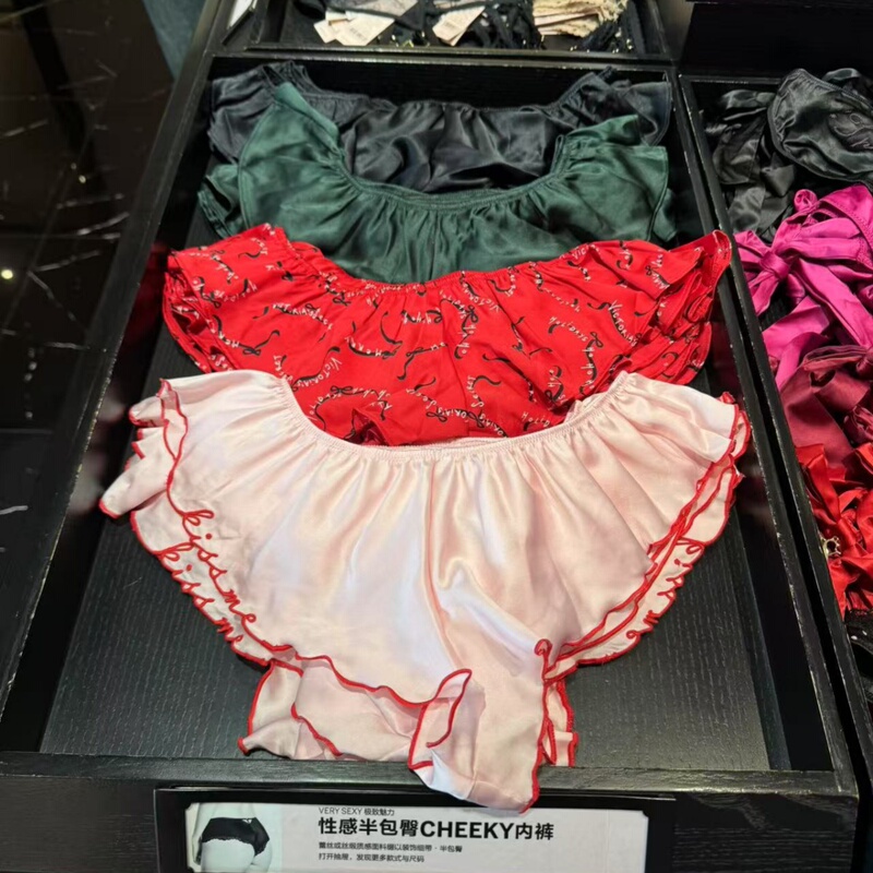 Authentic In-Stock Victoria's Secret Sweet and Sexy Satin Embroidered Small Skirt Panties for Women