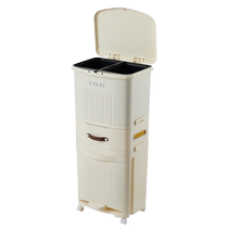 Kitchen trash can household with lid 2023 new large-capacity double-layer kitchen waste dry and wet separation classification Japanese large size