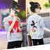 Ít cô gái dài tay T-shirt 9 cô gái giữa con T-shirt 8 mùa xuân và mùa thu áo sơ mi dưới mười tuổi quần áo cô gái của mùa xuân 7 áo nhỏ. 