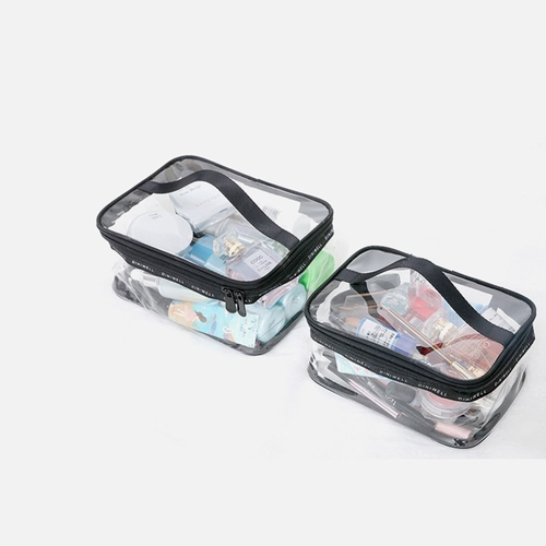 Маленькая косметичка, портативная водонепроницаемая вместительная и большая небольшая сумка из ПВХ подходит для мужчин и женщин для путешествий