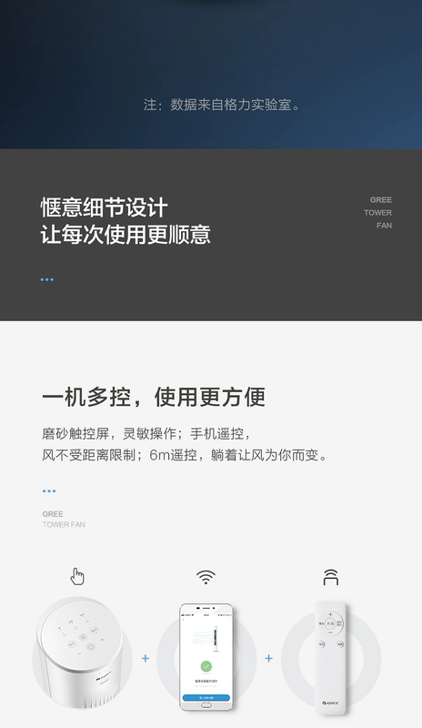 Quạt điện Gree không quạt sàn tầng quạt nhà câm dọc thông minh thời gian giọng nói điều khiển từ xa - Quạt điện