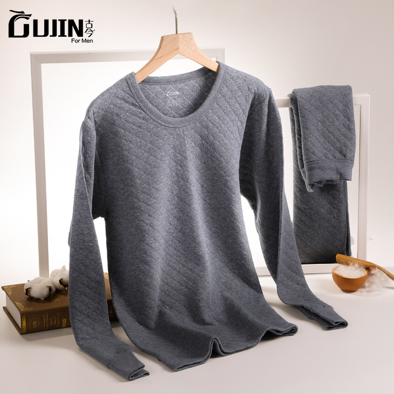 中华老字号 古今 40支三层新疆空气棉 加厚保暖 男式内衣套装  天猫优惠券折后￥59包邮（￥109-50）3色可选