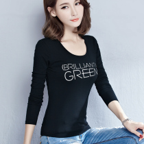 Early autumn cotton black base shirt womens long sleeve T-shirt Slim autumn winter 2021 new foreign style interior coat spring and autumn