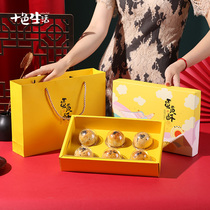  6 pieces of egg yolk crisp packaging box portable high-end ice skin mooncake box Gift box Blister box Mid-Autumn baking box
