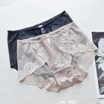 Summer comfortable light sexy lace see-through panties in the waist bag hip breathable hot incognito hollow briefs