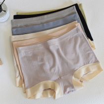 Thin womens underwear naked ammonia seamless boxer anti-light safety pants breathable mid-waist shorts breifs Black