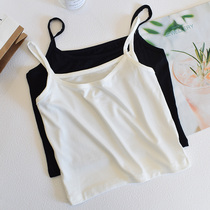 Just need ~ Modal bottoming small sling anti-light sleeveless vest and waist chest with a word collar black inner