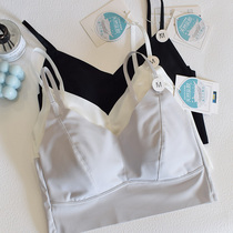 Summer thin seamless French bra no steel ring latex beauty back vest black and white ladies underwear thin belt breathable breast wrap