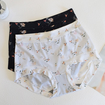 Summer thin waist bag hip Ice Silk seamless underwear female flower pastoral graphene antibacterial crotch breathable breifs