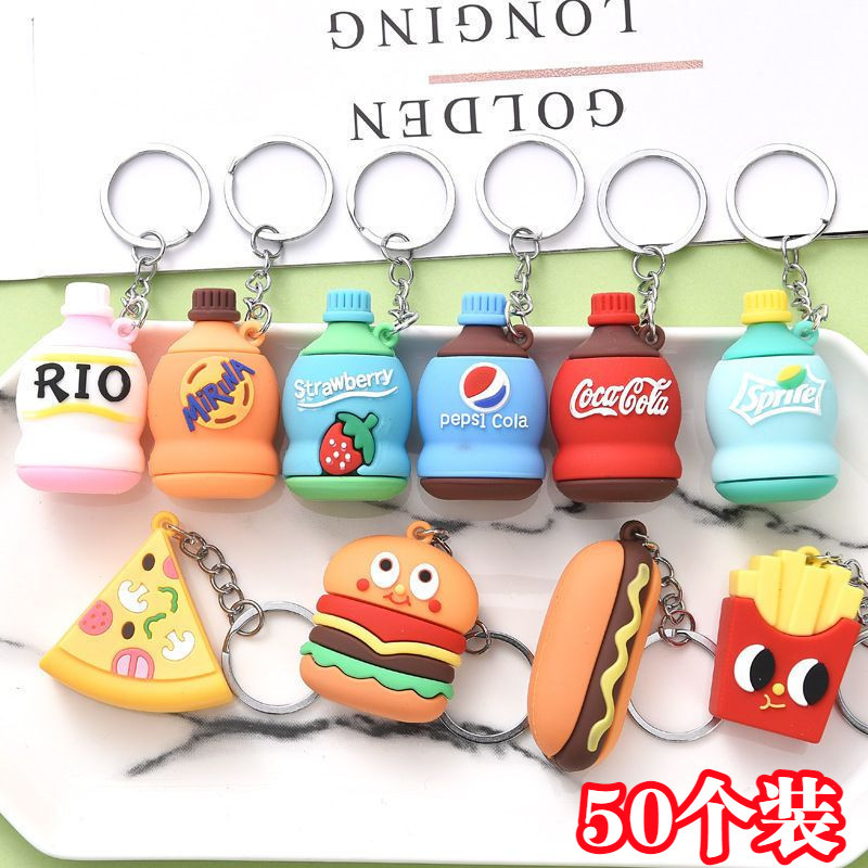 Simulated Drink and Food Keychains, Personalized Backpack Pendants, Kindergarten Gifts, Student Prizes, Promotional Event Gifts
