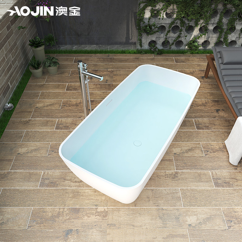Australian gold artificial stone bathtub simple home square independent style normal 1 m 6 large bathtub deep soak