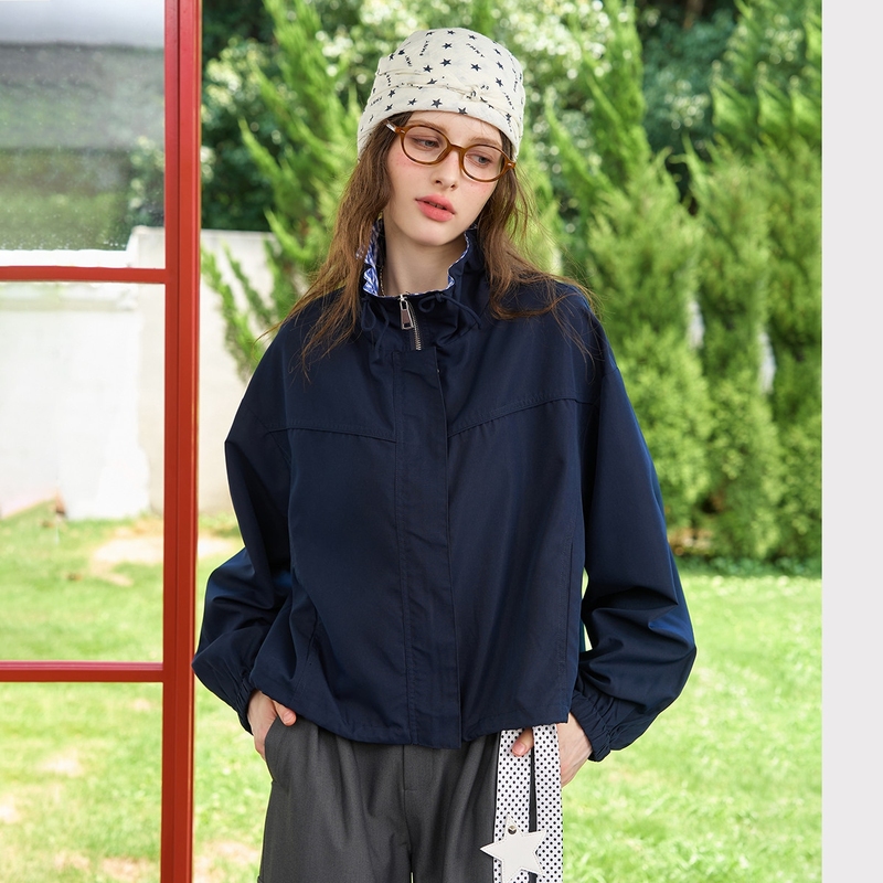Authentic Discount Store Barn-Style Light Workwear Short Fashionable Color-Blocking Jacket Versatile Casual Women's Coat