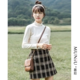 Твердый цвет наполовину водонекожная рубашка для женщин 2023 Осень Новая стройная и универсальная рубашка для рубашки нижнего белья