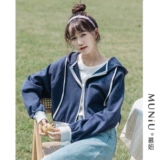 Короткая весенняя толстовка с капюшоном, хлопковая куртка, лонгслив для отдыха, тренд сезона, оверсайз