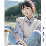 Японский трикотажный жилет, осенний