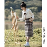 Кукла, белая рубашка, японская футболка, кукольный воротник, рукава фонарики