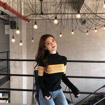 Spring and Autumn Knitted base shirt Womens Interior 2021 New Tide Ocean Red Joker Slim Slim Long Sleeve Clothes