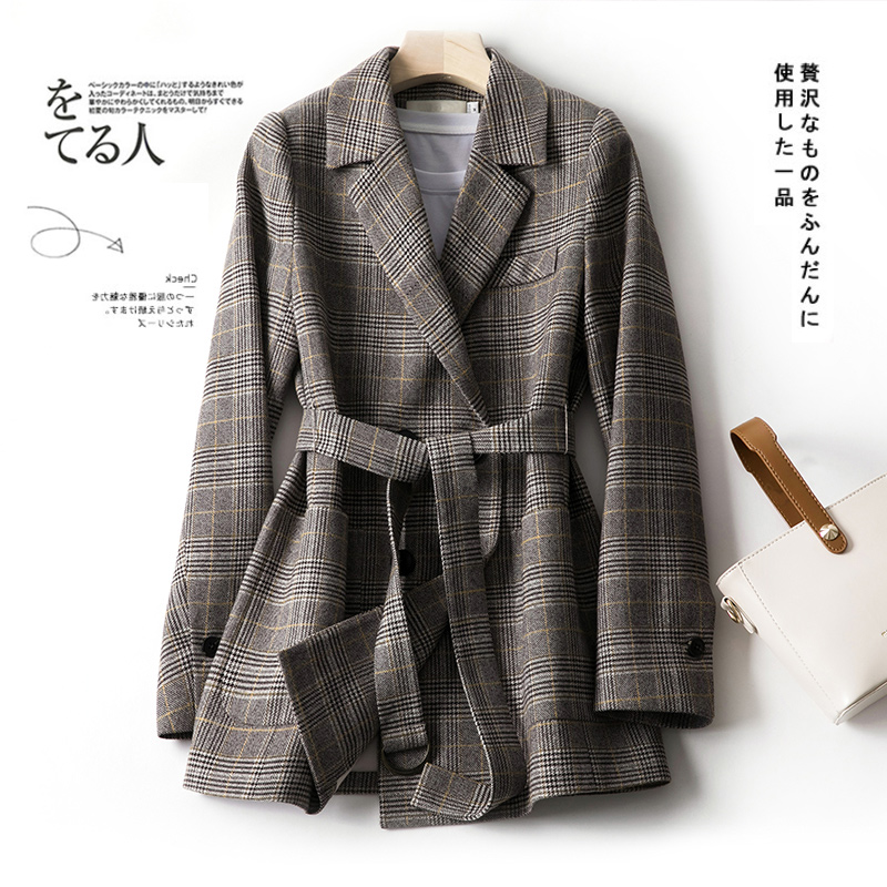 Plaid small suit lady 2022 spring new fashion Inn Wind Han version cashew casual little Western suit jacket woman