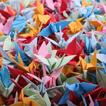 Thousands of paper cranes children handmade origami color paper-cut a4 paper-cut handmade paper material childrens kindergarten
