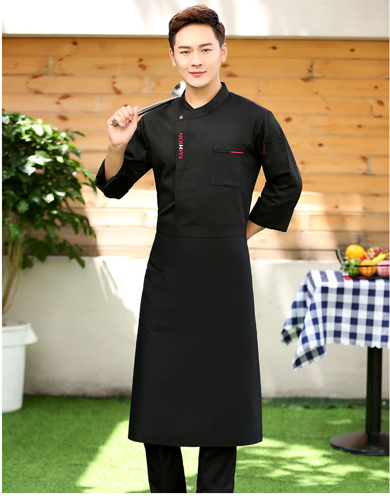 Đầu bếp quần áo nam mùa thu và mùa đông tùy chỉnh xu hướng nướng khách sạn cộng với phân bón để tăng bếp sau khi đầu bếp quần áo phụ nữ dài tay quần áo nam big size