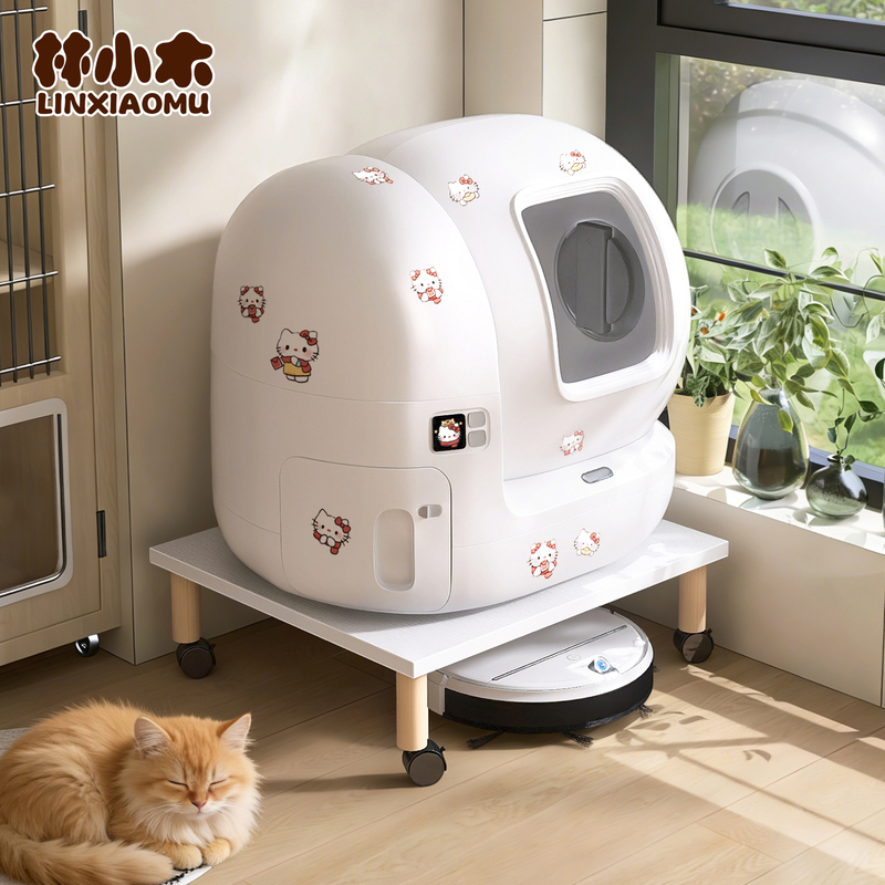 Automatic Cat Litter Box Elevated Stand, Small Pet Elevated Base, Mobile Bracket, Vacuum Cleaner Pulley Stand, Storage Elevated Rack