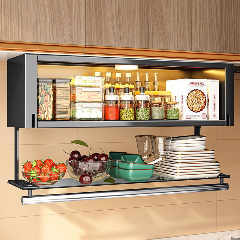 Kitchen Spice Rack Wall-Mounted Pull-Down Cabinet Multi-Functional Punch-Free Wall Storage Cabinet Kitchen Spice Rack Wall-Mounted Pull-Down Cabinet Multi-Functional Punch-Free Wall Storage Cabinet