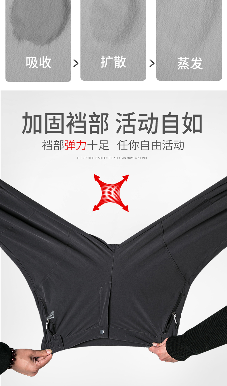 koraman 男女冷感弹力速干裤 休闲徒步裤 图3